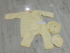 Baby Outfit Set: Shirt, Pants, Hat & Bib