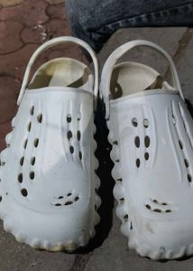 White Chunky Platform Crocs