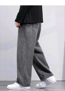 Gray Wide Leg Jeans