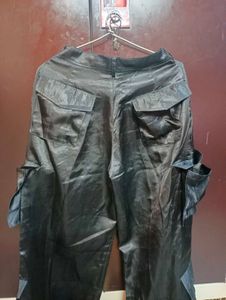SALE🔥 BLACK SATIN CARGO 8 Pockets!