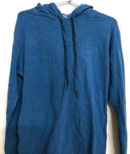 Free Form Blue Long Sleeve Hoodie