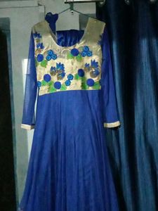 Blue Floral Embroidered Kurta Set