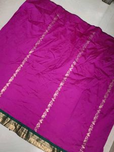 Pink And Green Pattu Saree