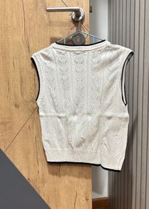White Knit Sleeveless Top
