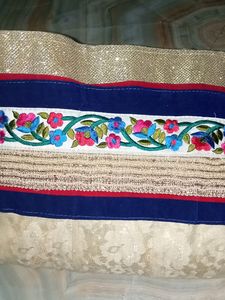 Gold Lehenga  Choli Blue Dupat
