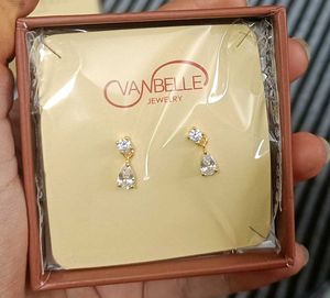 925 Real Silver Drop Earrings (18k Gold Plated)