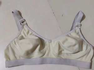 Cotton Material Cream Bra