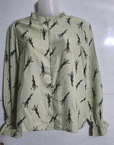 Green Printed Stylish Top