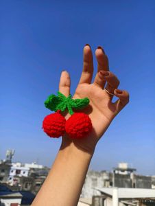 Cute Cherry Hair Clip keychain 🍒