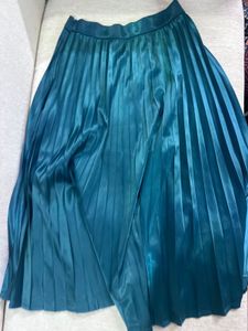 Satin midi Pleated Skirt