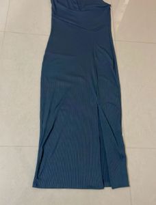 Chic Blue Bodycon Midi Dress