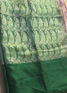 New Pink &amp; Green Banarasi Silk Saree