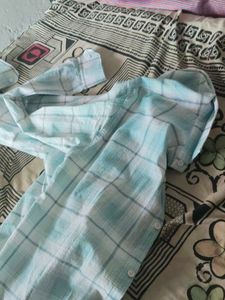 Blue Plaid Button-Down Shirt