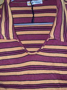 Stripped Crop Tee