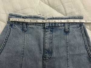 Denim Midi Skirt with Slit