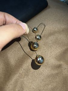 Gold Ball Drop Earrings