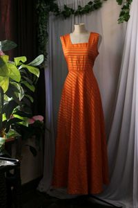 Orange Striped Maxi Dress