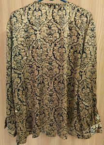 ✨ Vintage Gold &amp; Black Damask Blouse ✨