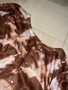 Brown Abstract Print Dress
