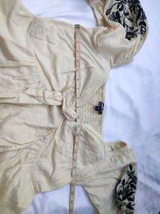 Embroidered Eyelet Off Shoulder Tie Front top