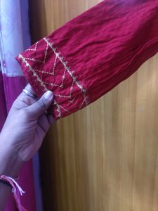 Combo Of Three Piece Suit Nd Single Red Kurti For
