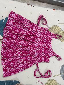 Pink Patterned Short Kurti