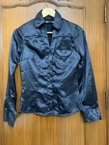 Xanaka Satin Shirt (Charcoal)