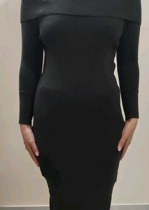 Chic Black Bodycon Dress for winter