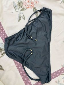 Grey  Tie-Side Bikini Bottom