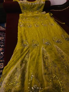 Lime Green Embellished Lehenga Choli Set
