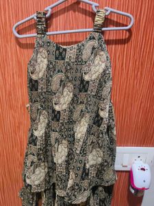 Baby Girl Crush Pattern Frock With Belt