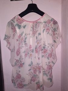 Pink Floral Kaftan Top