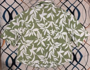 Floral Green Button-Down Shirt