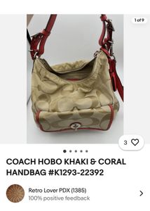 Coach Hobo Khaki And Corral Handbag 👜