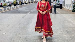 Elegant Red Embroidered Kurta Set