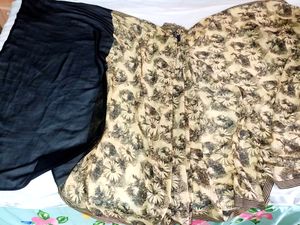 AMARA BLACK AND CREAM LIGHT WEIGHTED CHIFFON SAREE