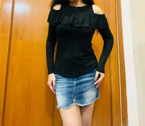 Beautiful Cold Shoulder Ruffle Top