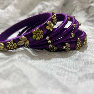 Customised Silk Thread Kundun Bangles💖