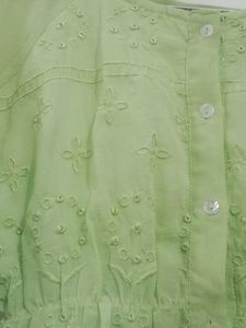 Green Embroidered Top