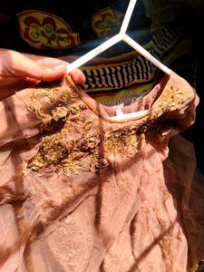 Elegant Brown Lace Dress