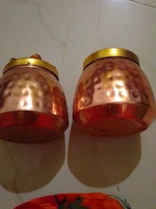 Hammered  Metal Decorative Jar
