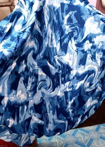 Blue Tie-Dye Long Gown For Women