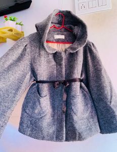 Gray belted coat
