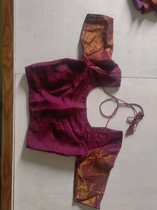 Purple Saree along with Blouse
