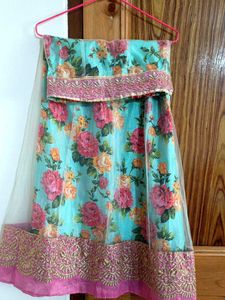 💫 Floral Lehenga Choli with Pink Dupatta 💫