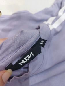 Nuon by Westside Lavender Striped Crop-Top