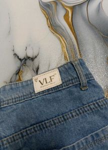 Blue straight leg jeans