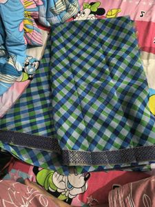 Checked  Sari With Blouse Piece