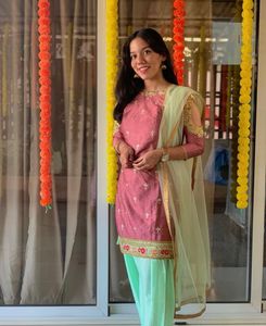 Pink Silk Suit