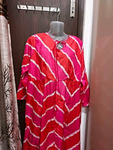 Red &amp; Pink Chevron Print Dress